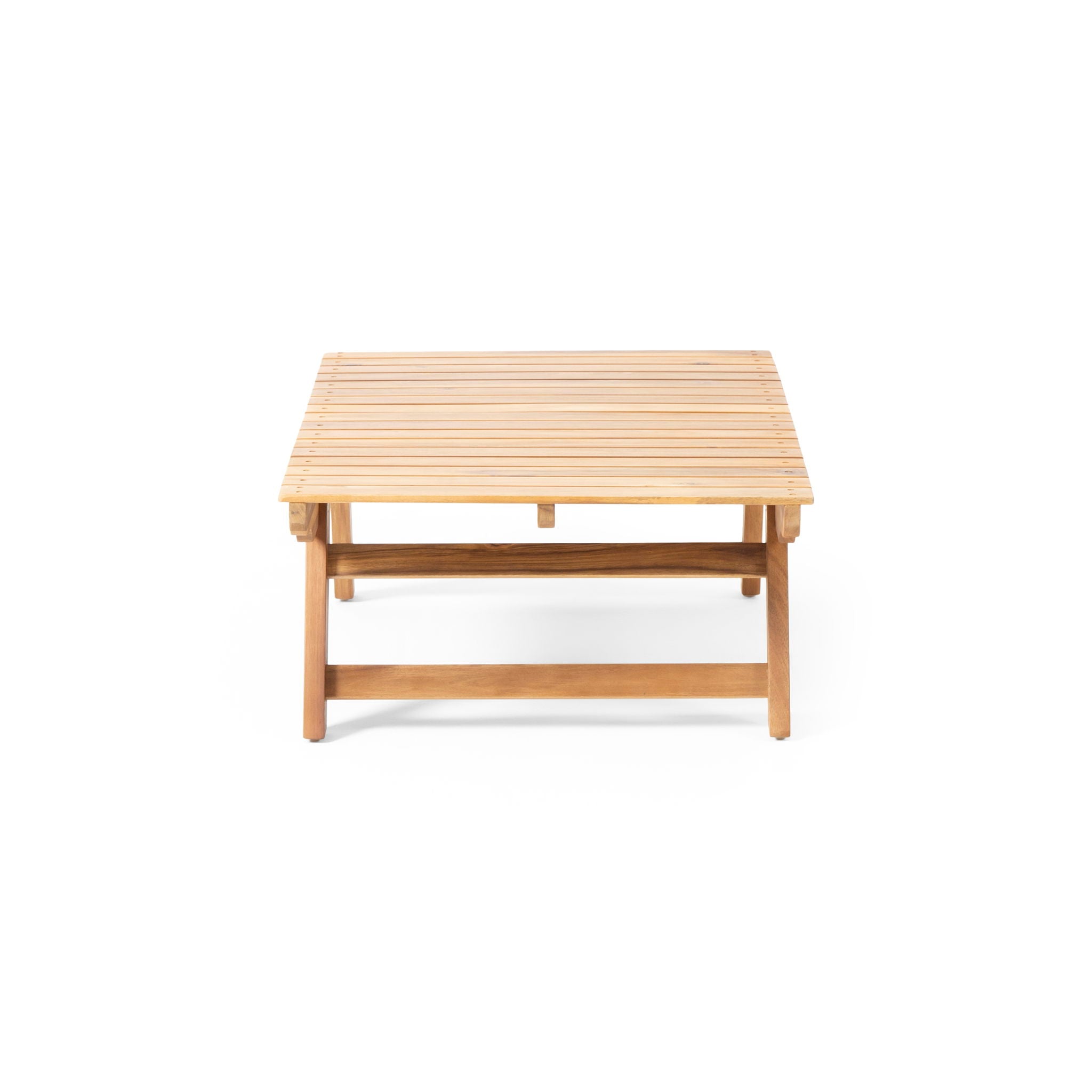 Outdoor Acacia Wood Coffee Table With Open Slat Design