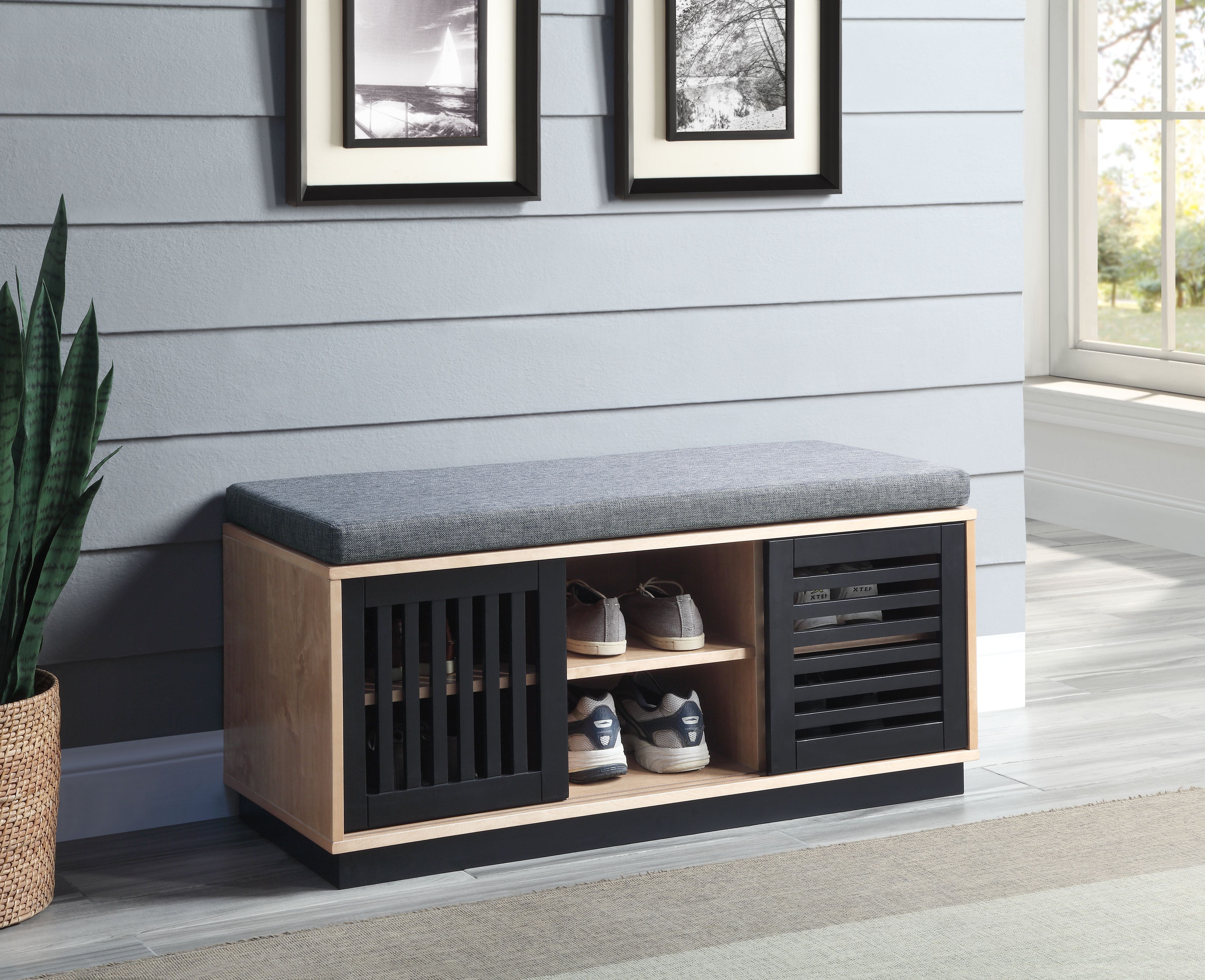 ACME Gamaliel - Bench - Oak & Espresso Finish | Meri Furniture