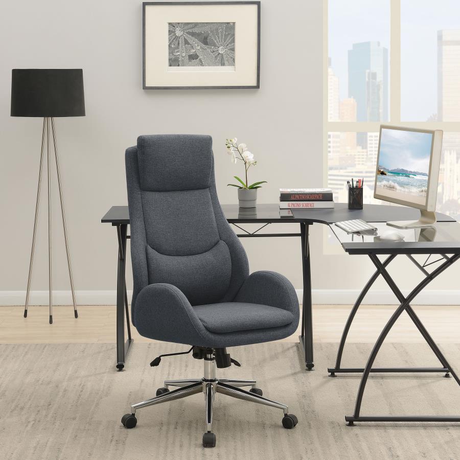 Coaster Fine Furniture Cruz - Upholstered Adjustable Home Office Desk Chair - Gray | Meri Furniture