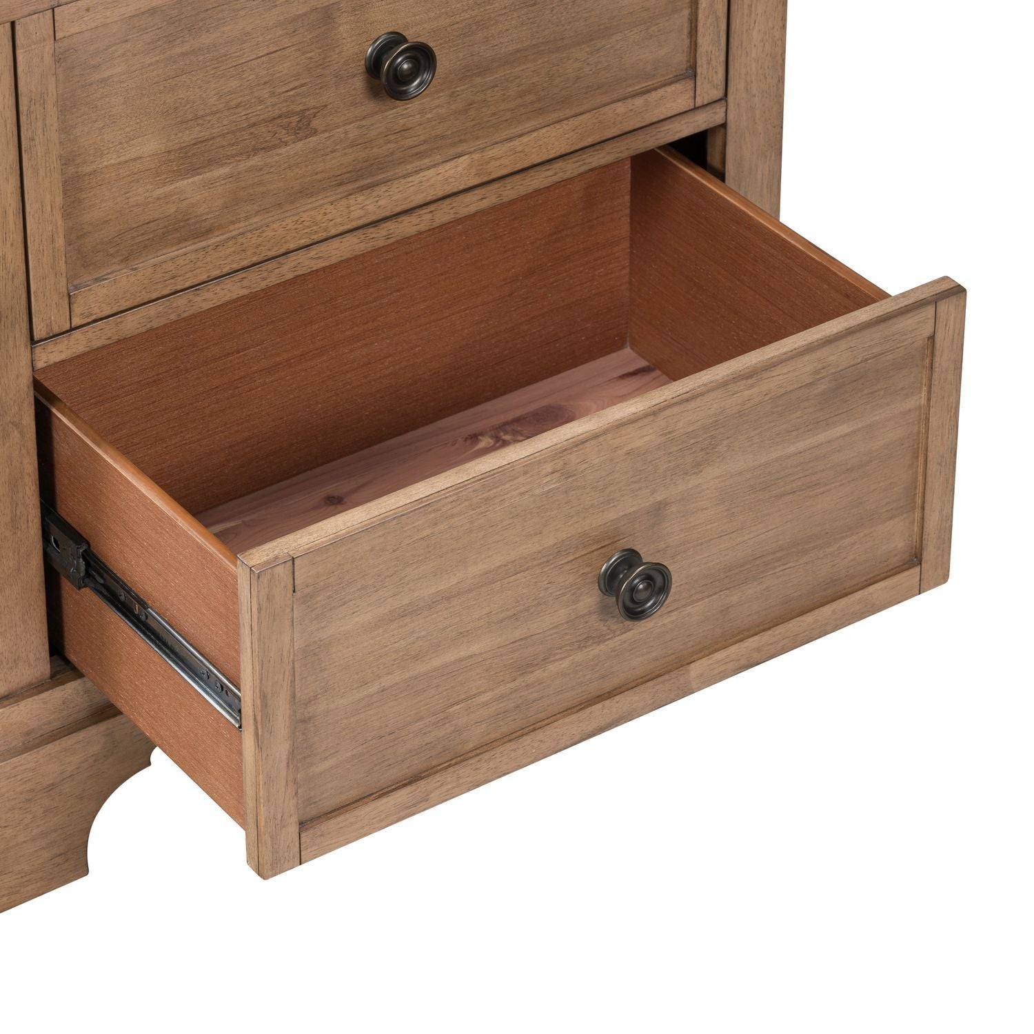 Haven Hills - Nightstand With Charging Station - Camel Beige