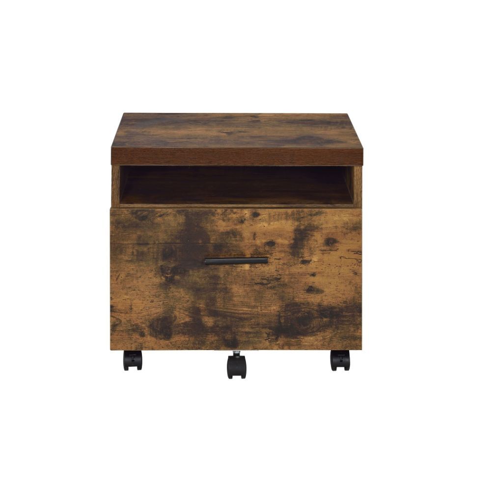 ACME Bob - File Cabinet - Weathered Oak & Black | Meri Furniture
