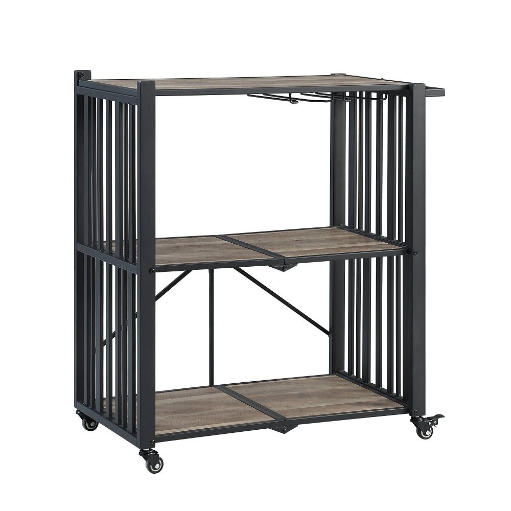ACME Zudora - Folding Serving Cart - Black | Meri Furniture