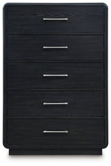 Rowanbeck - Black - Five Drawer Chest