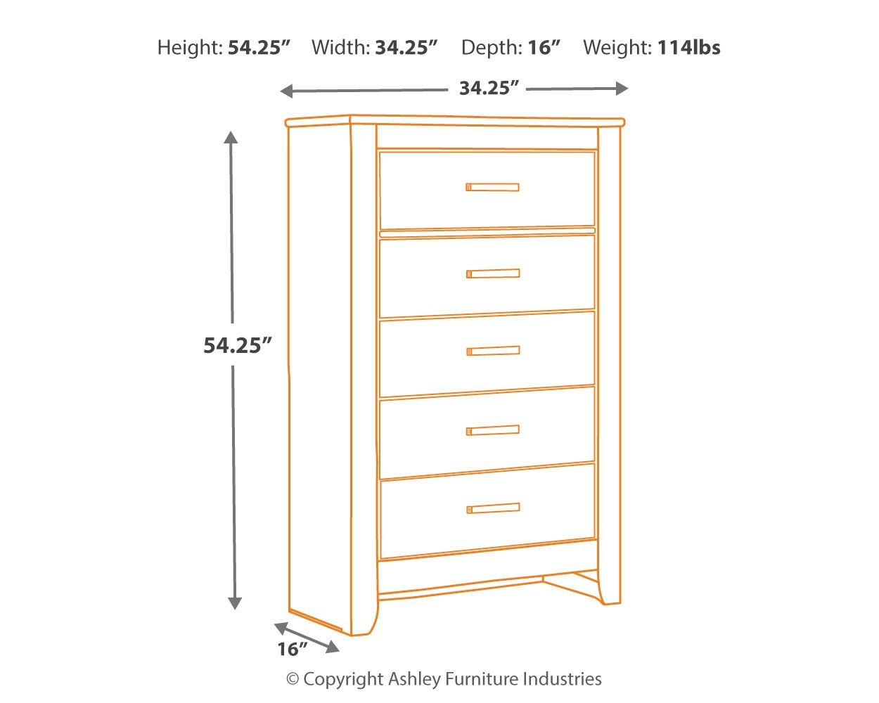 Ashley Furniture Brinxton - Charcoal - Five Drawer Chest | Meri Furniture