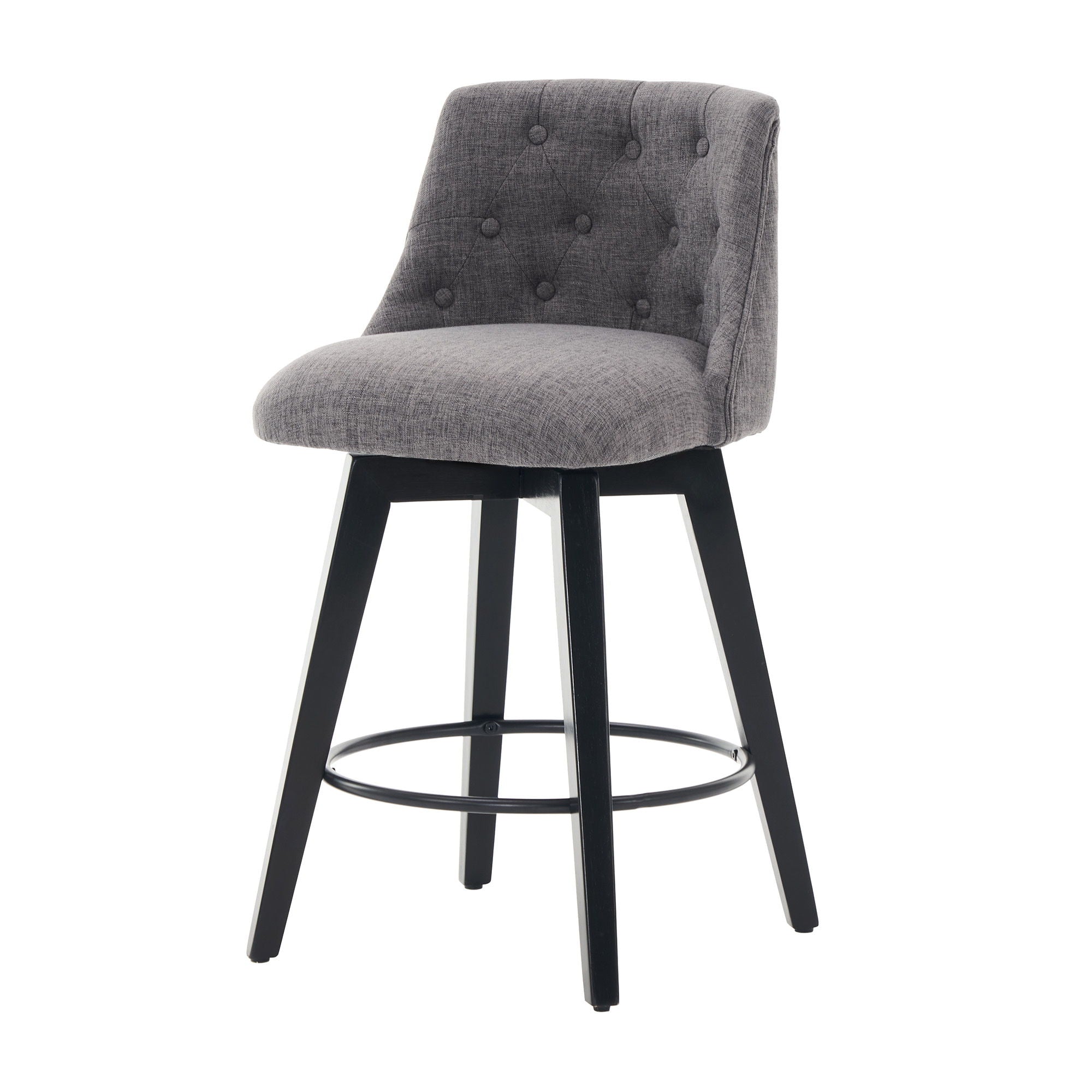 Swivel Bar Stools & Button Tufted Back (Set of 2)