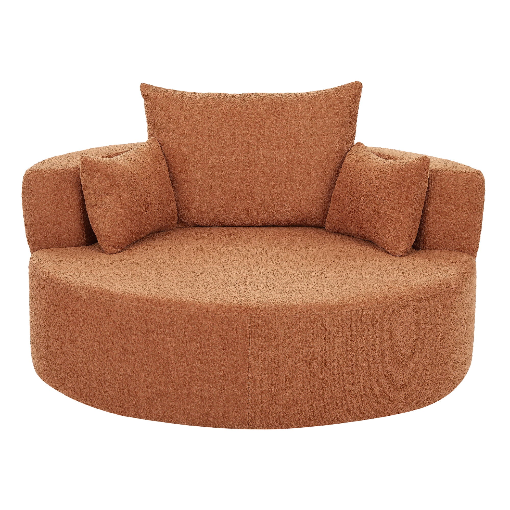 360° Swivel Accent Barrel Chair With 3 Removable Pillows For Living Room