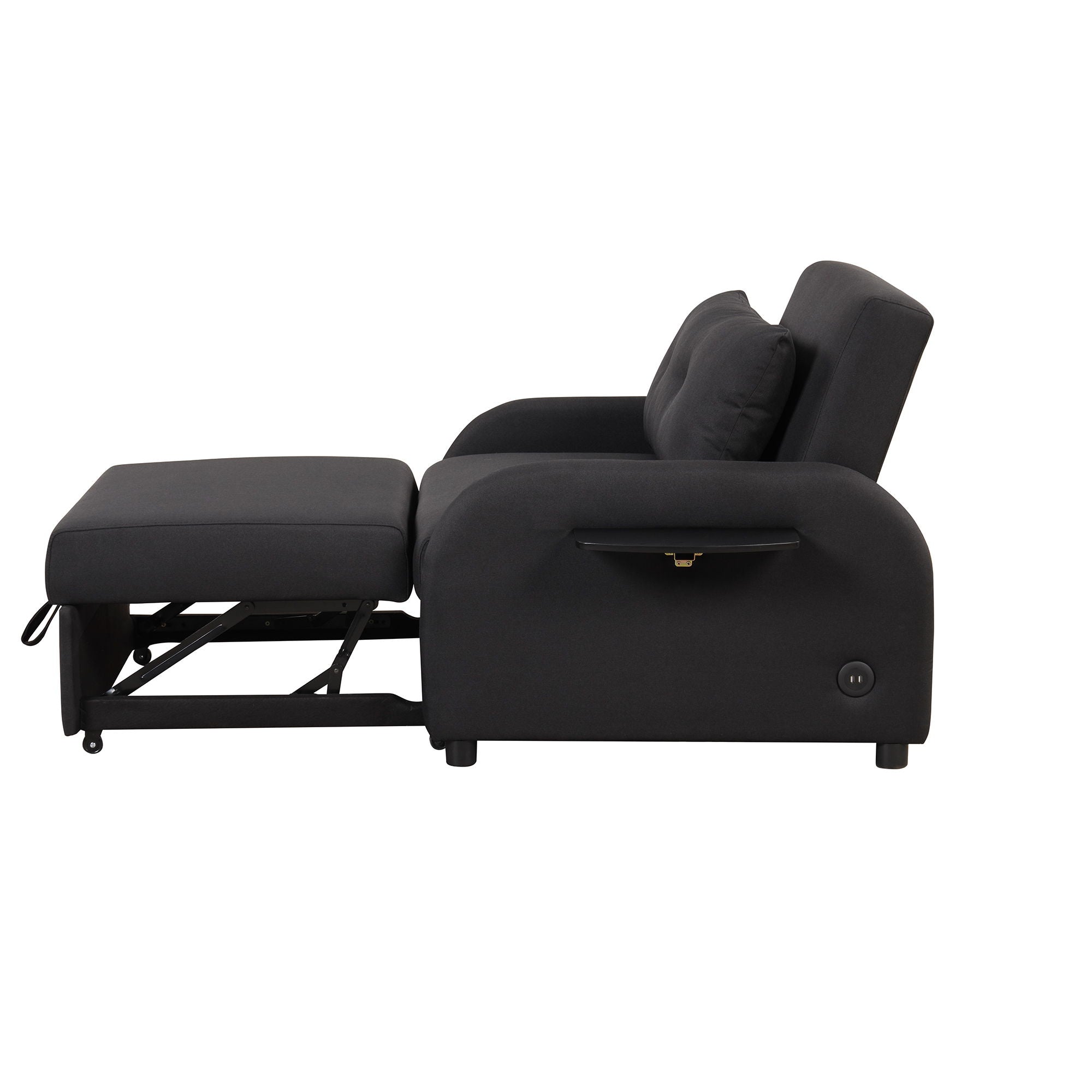 Versatile Pull Out Sofa Sleeper 3 In 1 With Wing Table & USB Charge, Compact Design