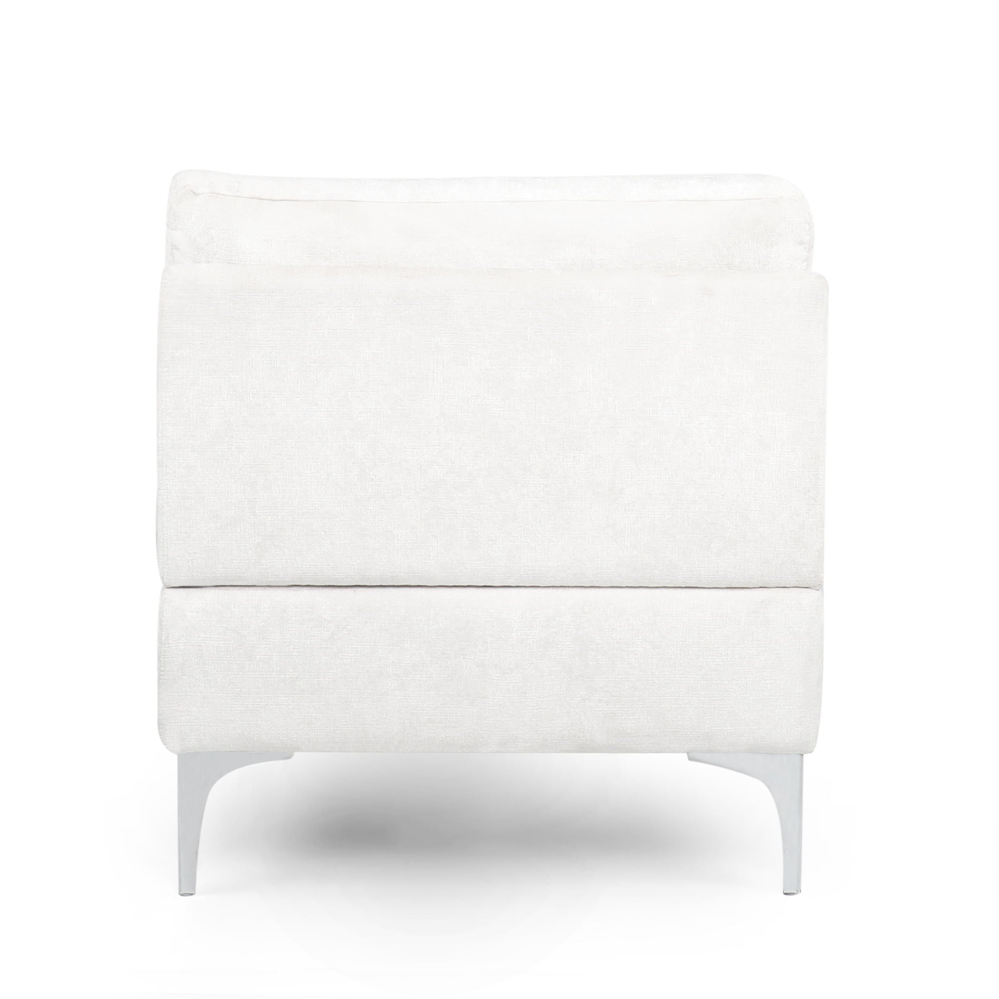 Fabric Upholstered Chaise Lounge With Iron Bracket Legs