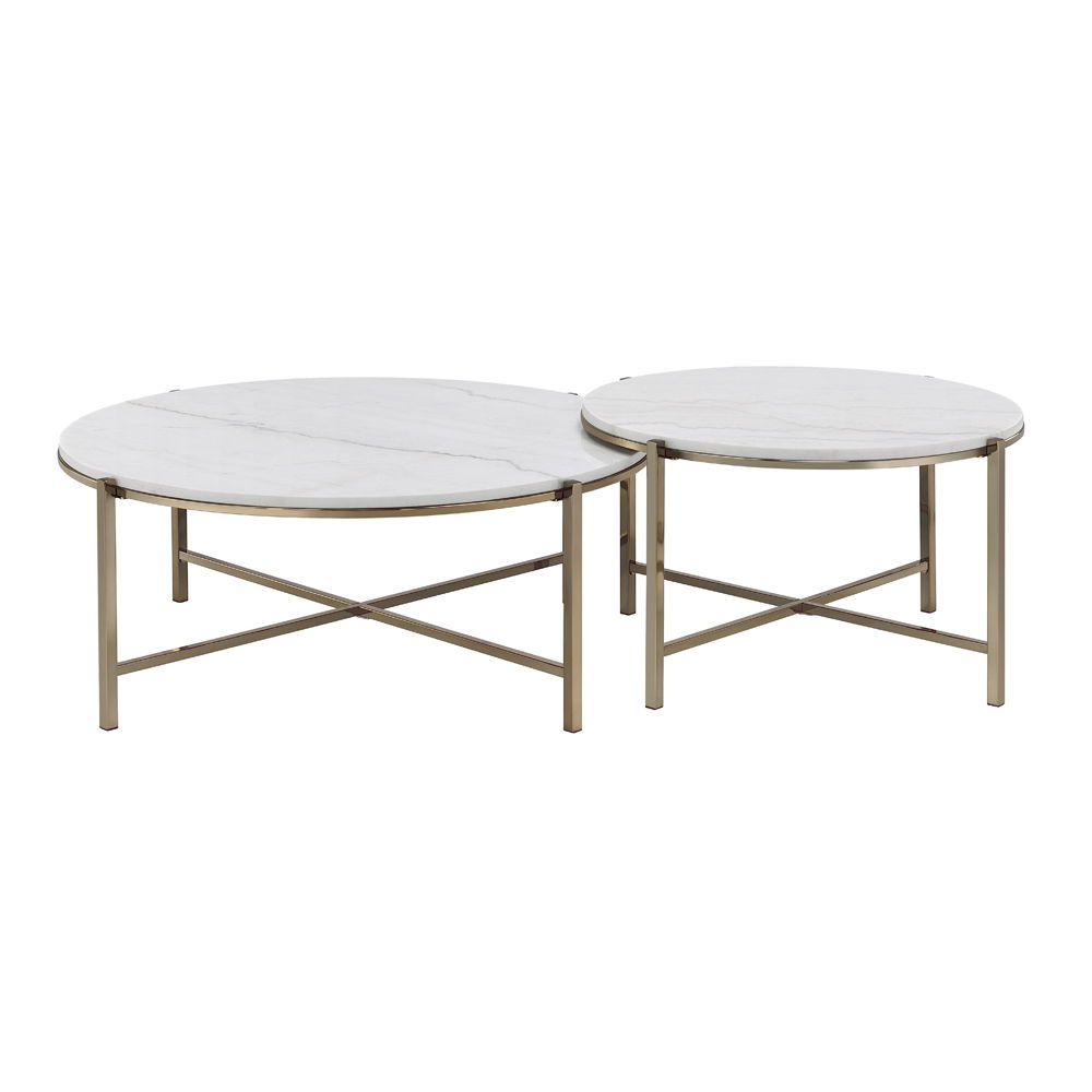 ACME Zaidee - Nesting Table Set - Champagne | Meri Furniture