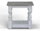 International Furniture Direct Stone - End Table - Antiqued Ivory / Weathered Gray | Meri Furniture