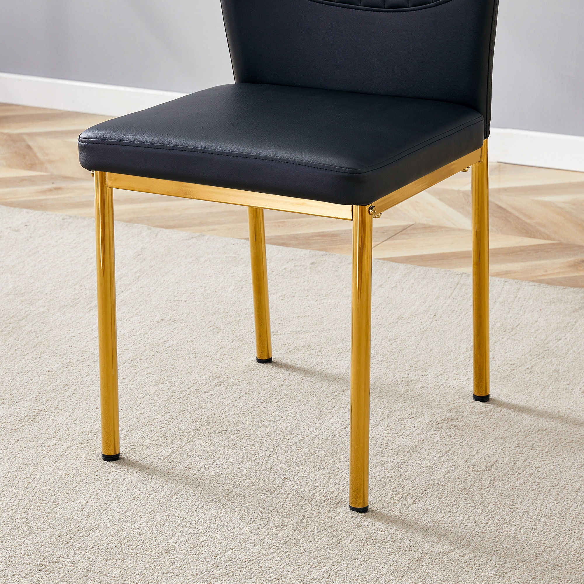 Luxury Simple Chair With Metal Gold Leg