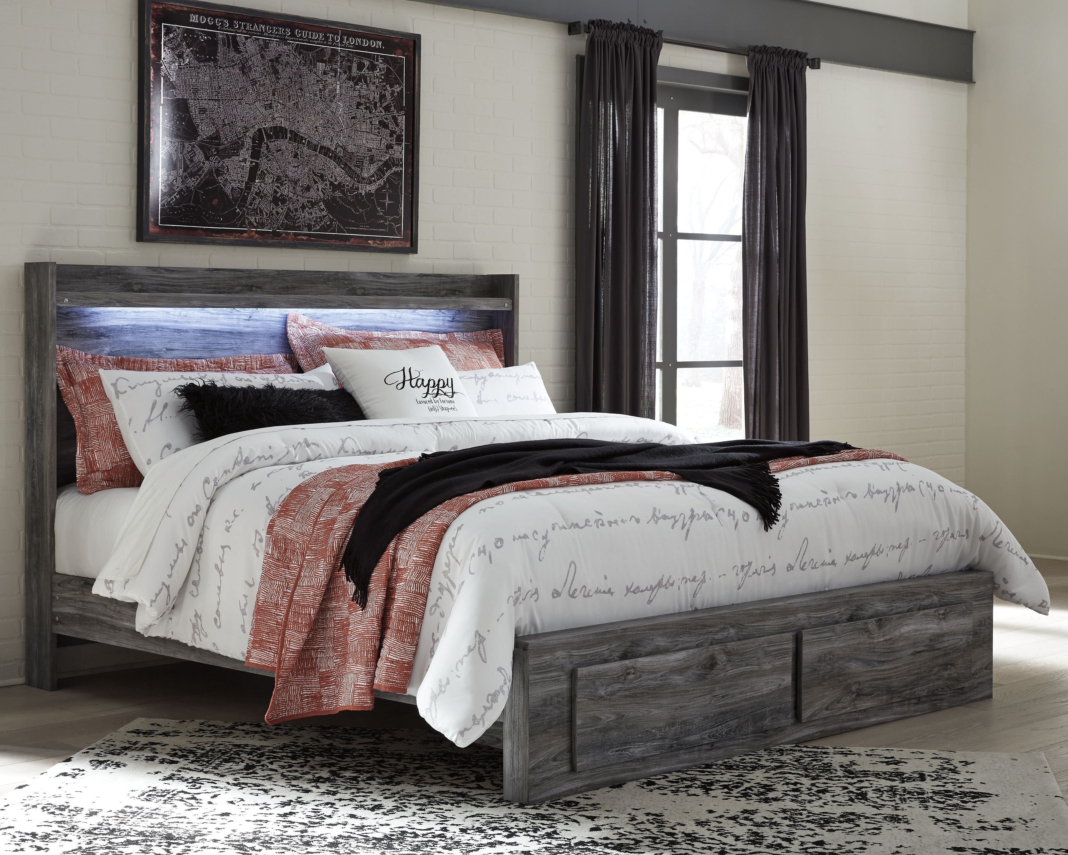 Signature Design by Ashley® Baystorm - LED Panel Bed | Meri Furniture