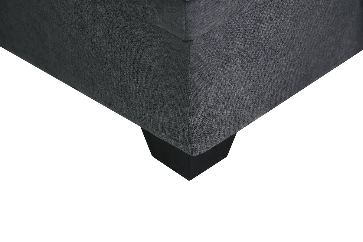 Lucca 84"W Dark Gray Fabric Reversible Sectional Sleeper Sofa Chaise with Storage