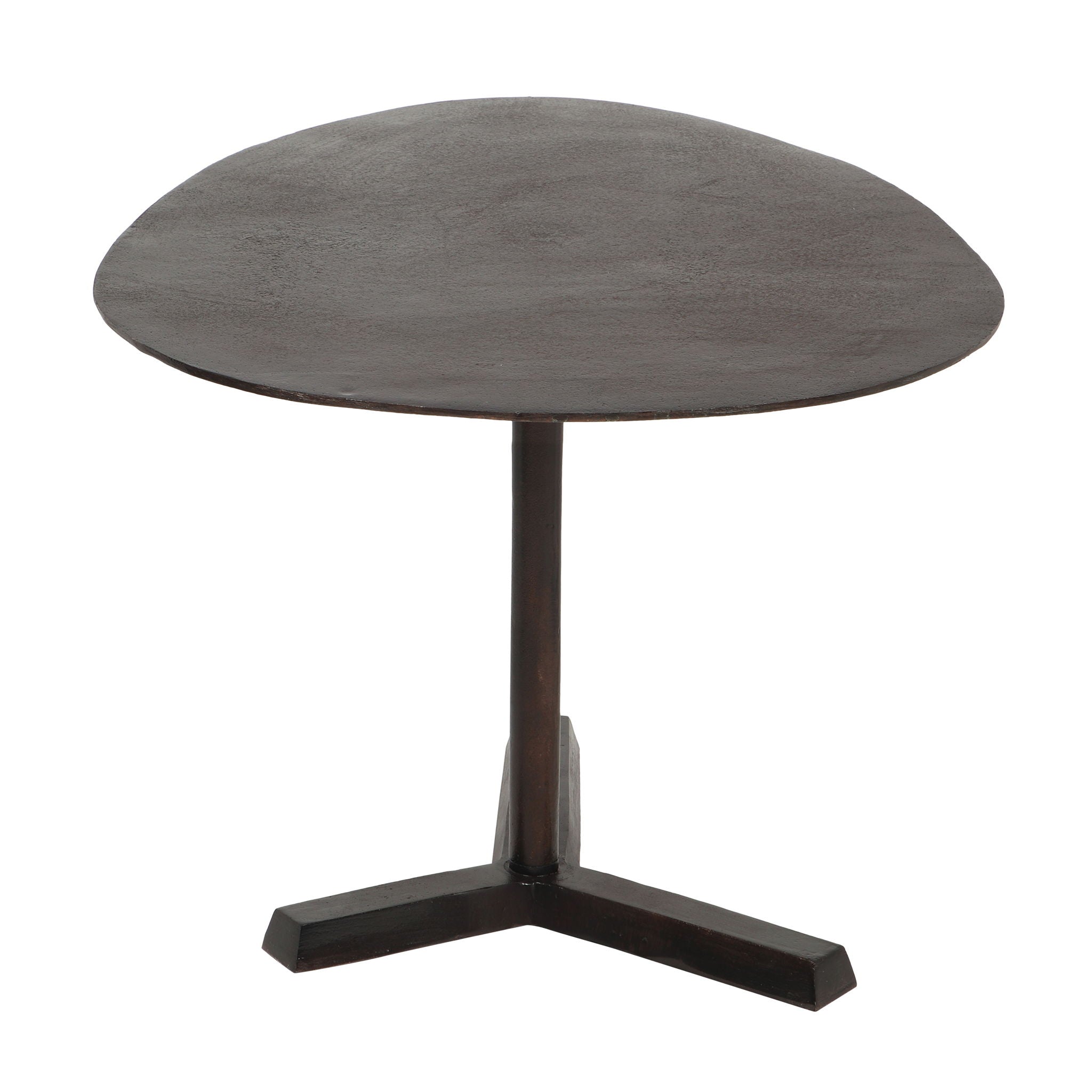 Industrial Style Elliptical Side Table With Aluminum Frame - Bronze