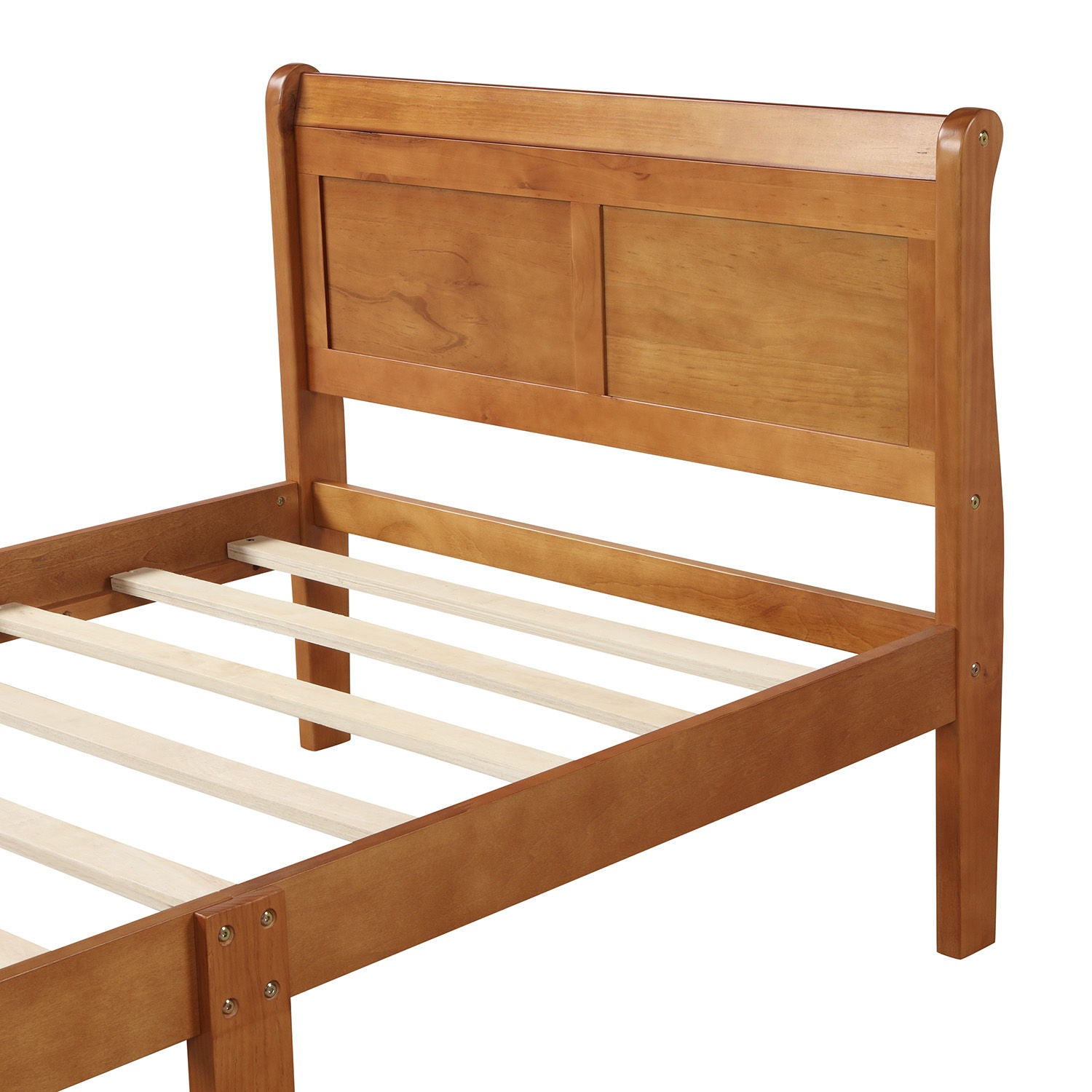 Platform Bed Frame Mattress Foundation Sleigh Bed With Headboard / Footboard / Wood Slat Suppor