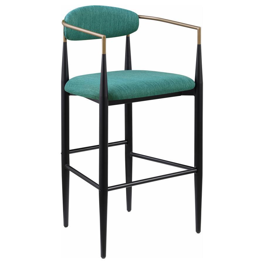 Coaster Fine Furniture Tina - Metal Pub Height Bar Stool With Upholstered Back And Seat (Set of 2) | Meri Furniture