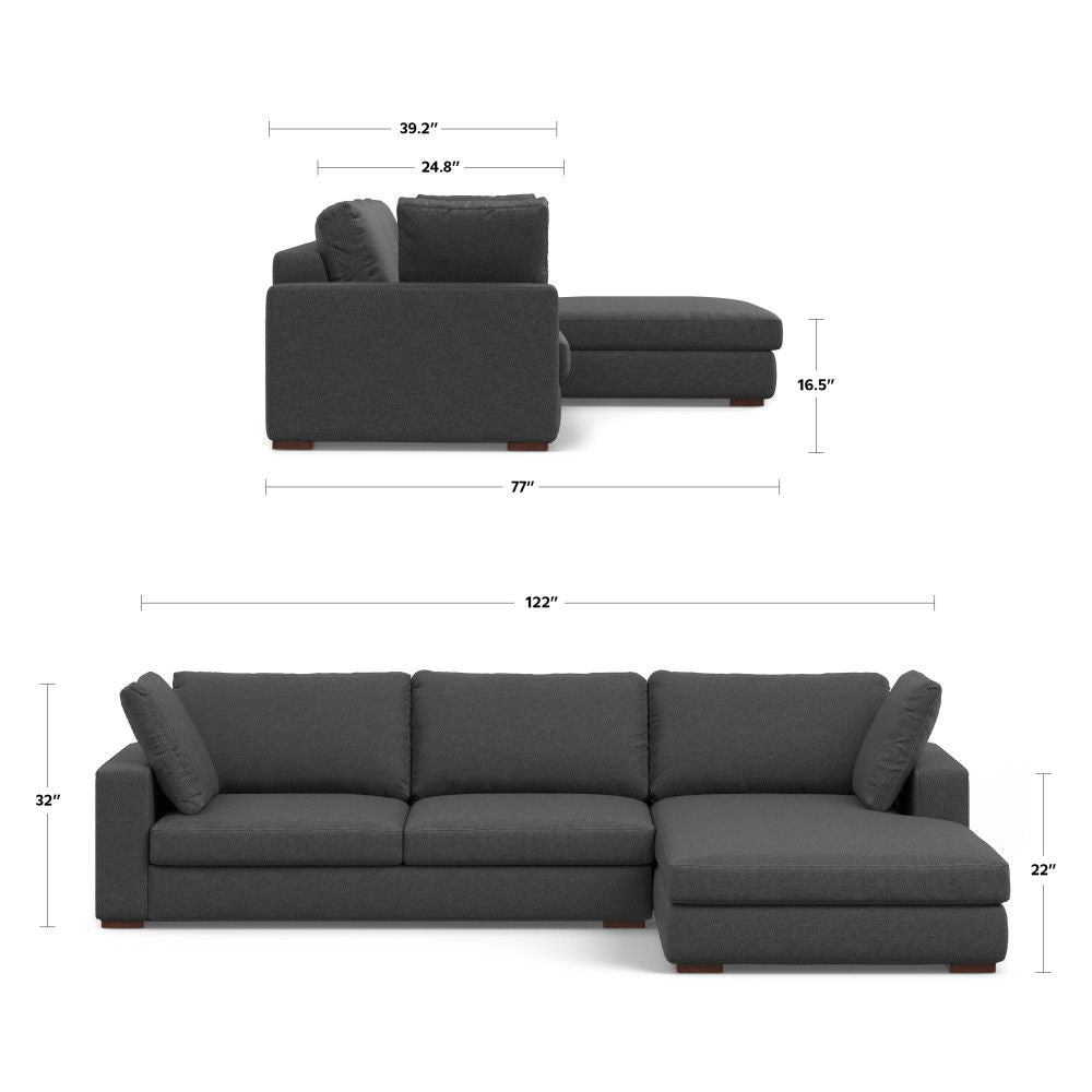 Charlie - Upholstered Deep Seater Sectional Sofa