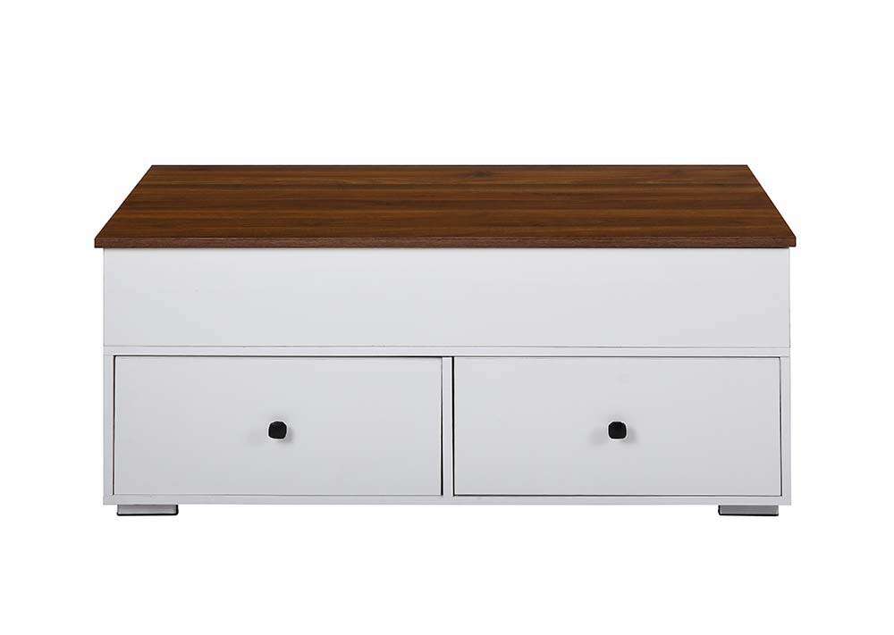ACME Readen - Coffee Table - White & Walnut Finish | Meri Furniture