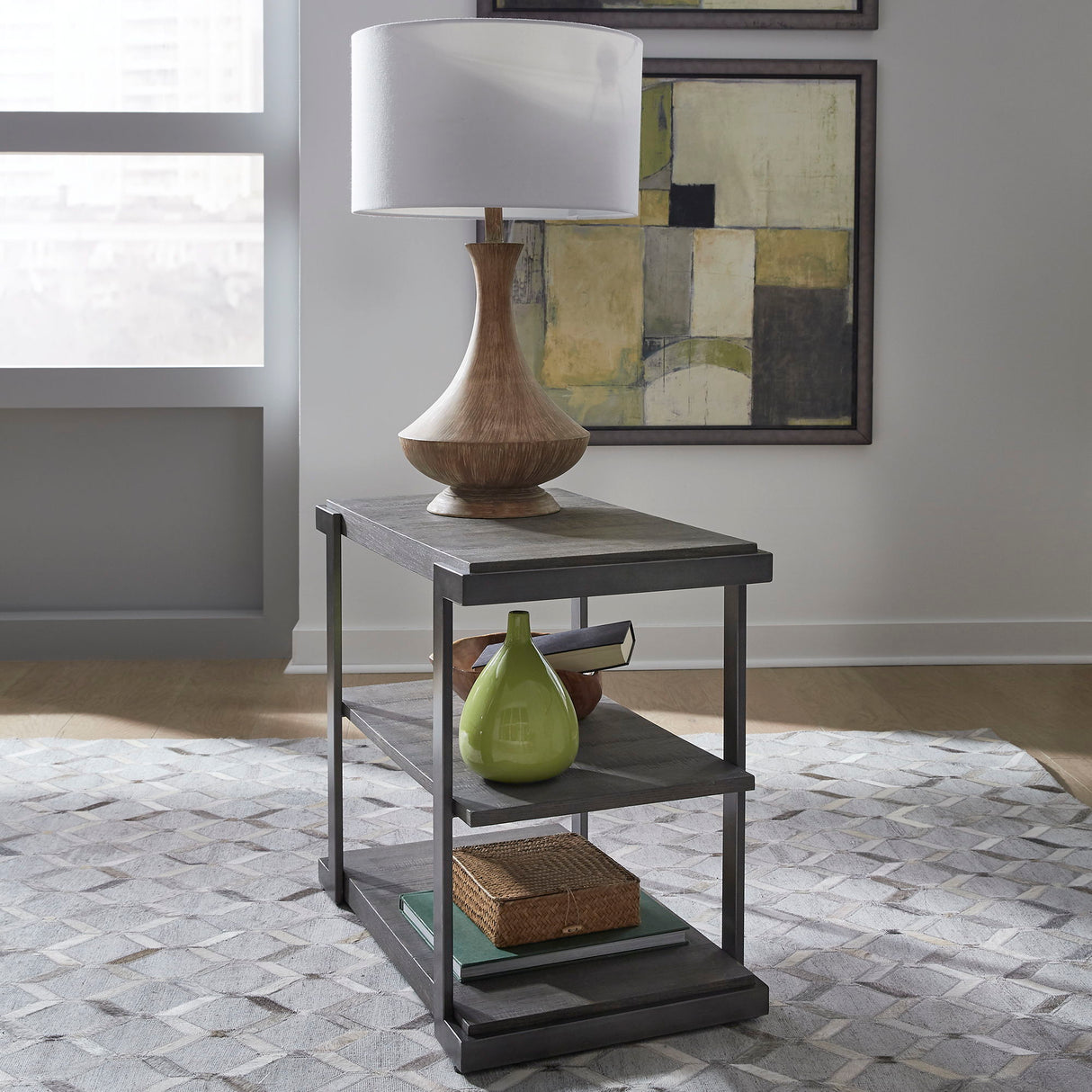 Liberty Furniture Modern View - Tiered End Table - Dark Gray | Meri Furniture