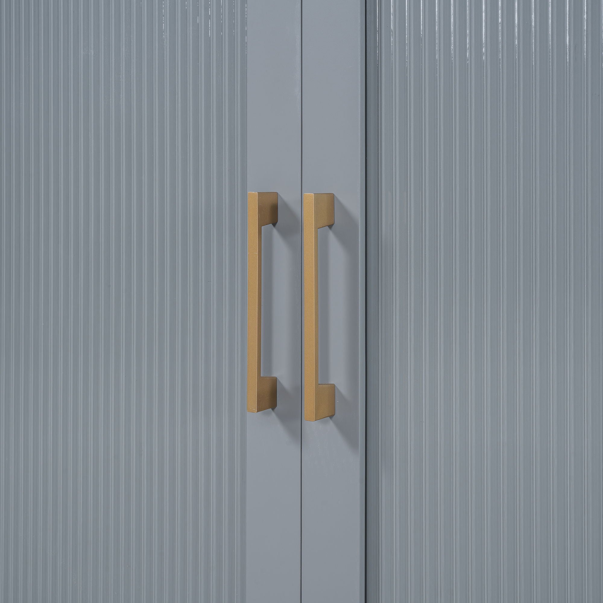 Murphy Bed With Frosted Glass Doors Design, Fake Drawers, Metal Legs