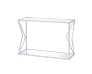 ACME Virtue - Sofa Table - Clear Glass & Chrome Finish | Meri Furniture