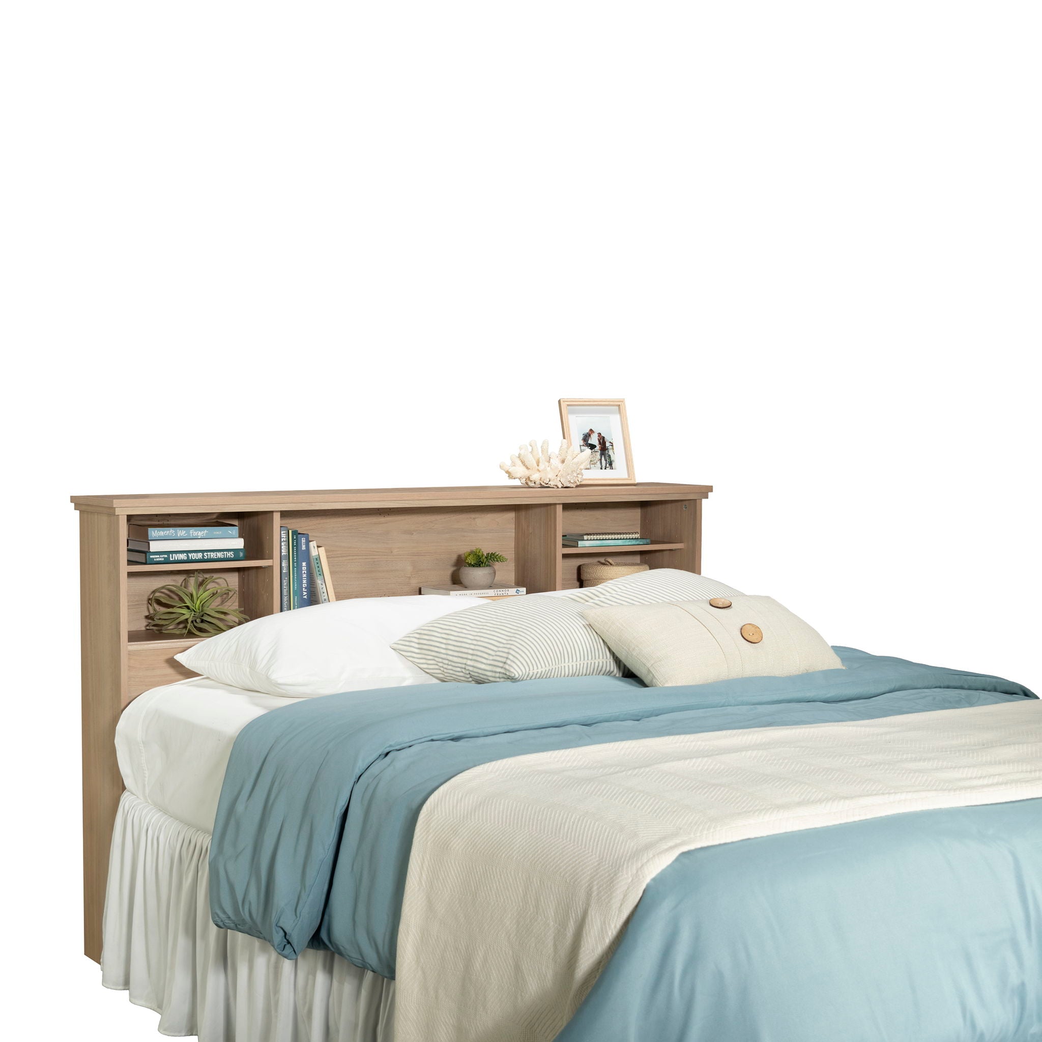 Full/Queen Bookcase Headboard Harvest Walnut