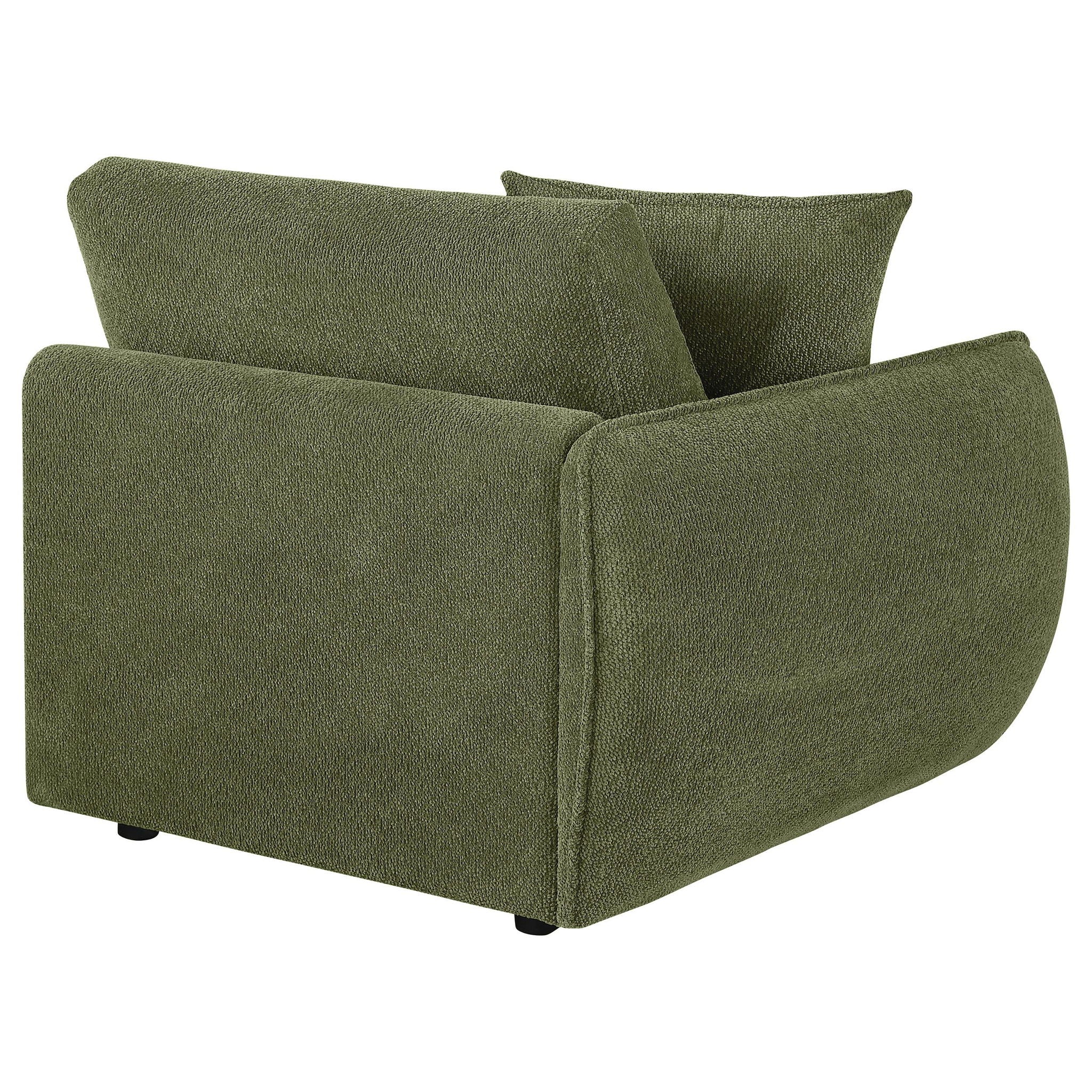 Elysia Chenille Upholstered Modular LAF Chair Green