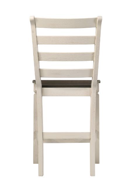 ACME Tasnim - Counter Height Chair (Set of 2) - Oak & Antique White Finish | Meri Furniture