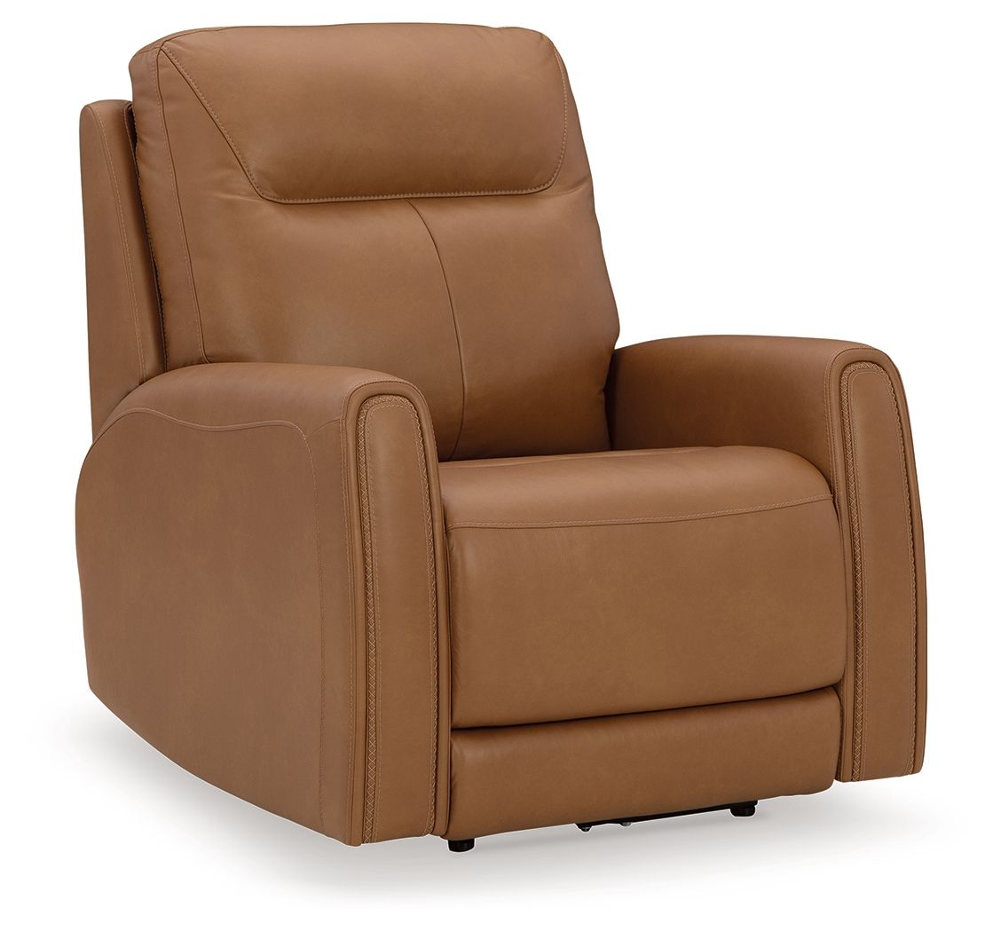 Signature Design by Ashley® Tryanny - Butterscotch - Power Recliner/ Adj Headrest | Meri Furniture