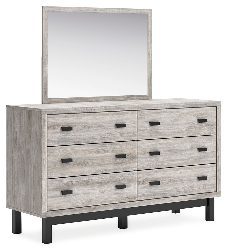 Signature Design by Ashley® Vessalli - Gray - Dresser And Mirror | Meri Furniture