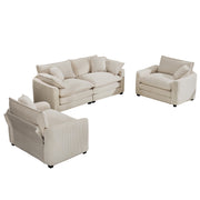 Elegant Corduroy Oversized Sectional Sofa Set With Deep Seats And Flexible Layout