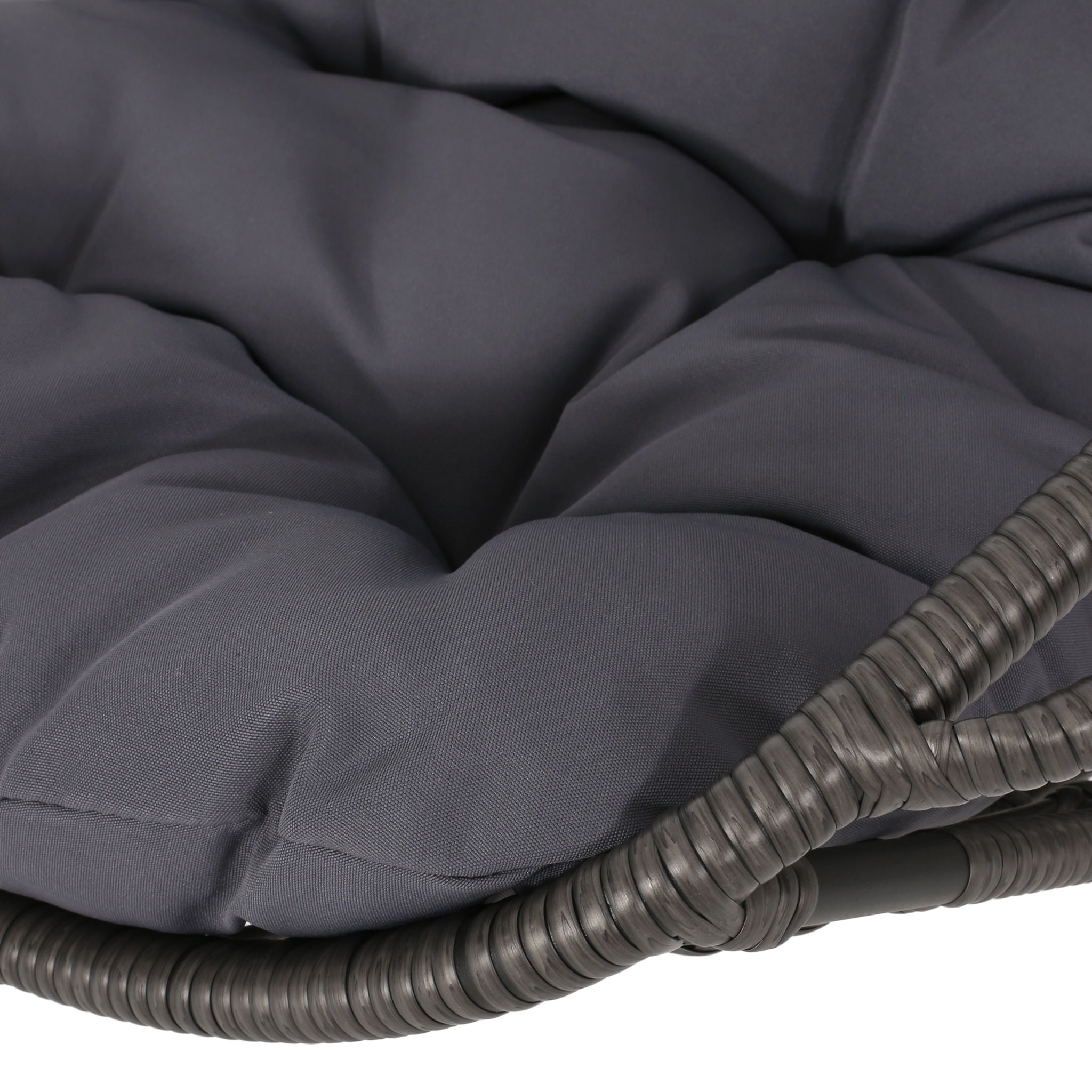 Rustic Hanging Basket Chair With Cushion