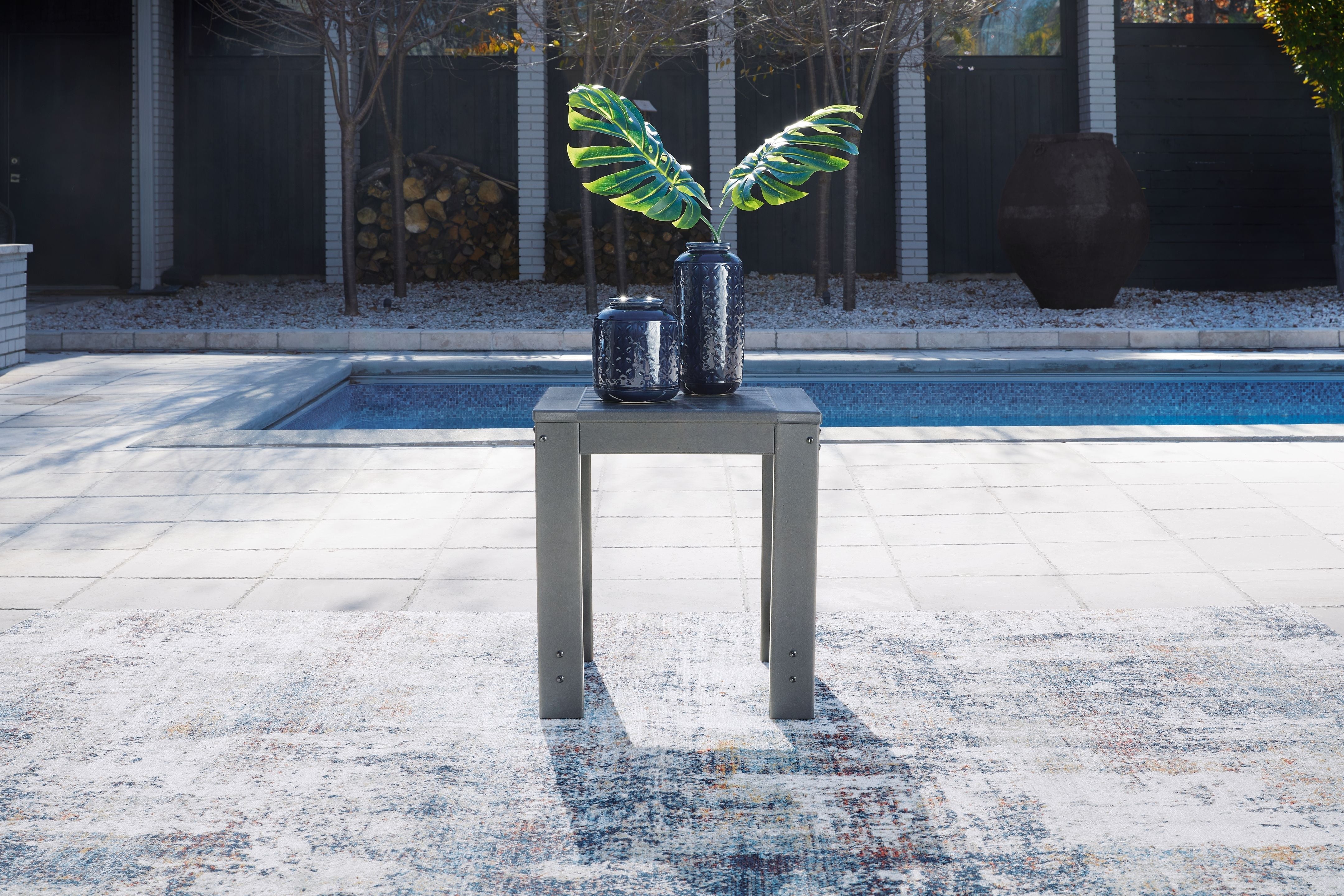 Signature Design by Ashley® Amora - Charcoal Gray - Square End Table | Meri Furniture