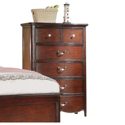 ACME 6 Drw • Drawer: GLIDE Center Metal (Kenlin), DT French Front & English Back, Felt-Lined Top Drawer, Hdw: Silver Metal w/Crystal Like Decor | Meri Furniture
