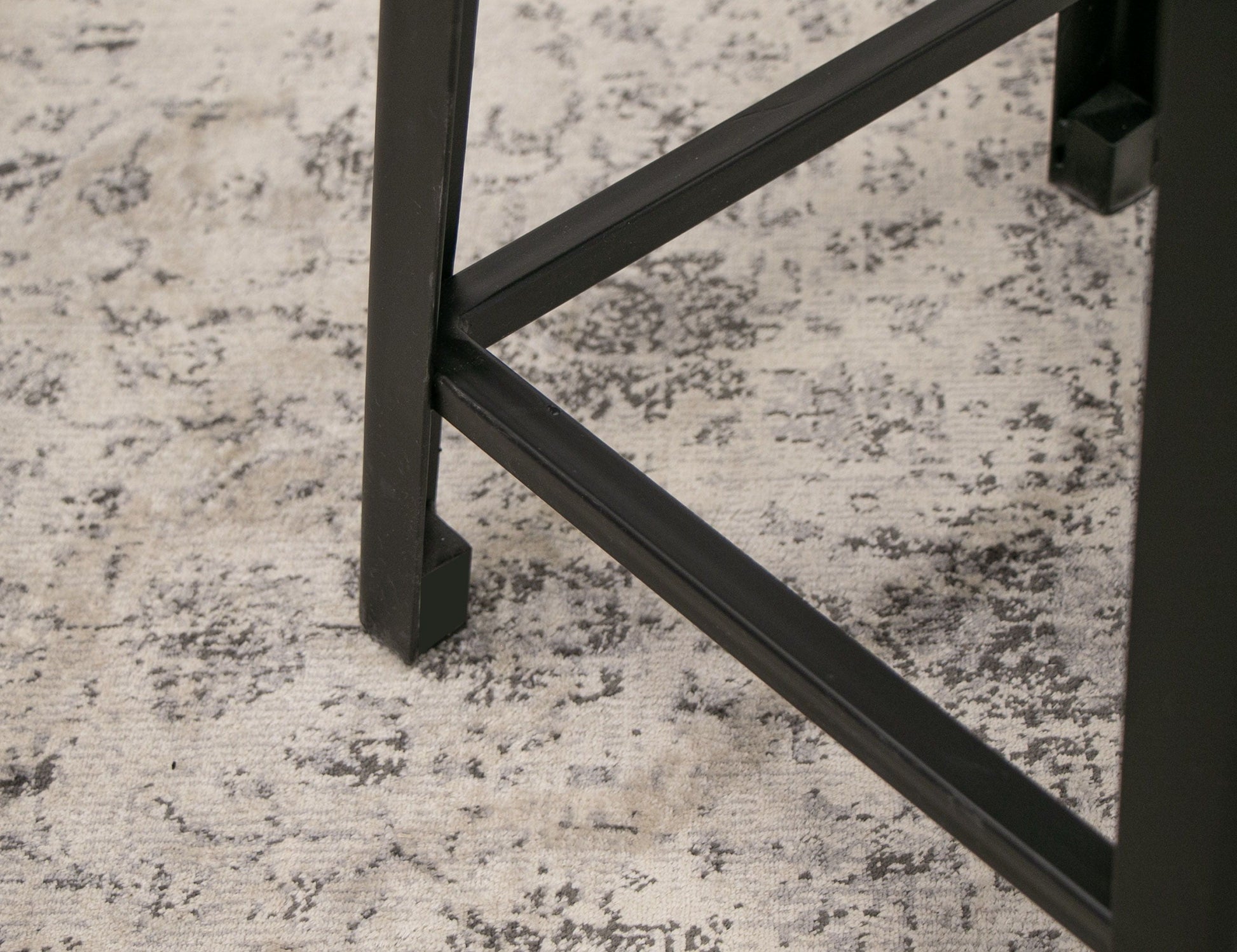 International Furniture Direct Blacksmith - 24" Stool - Truffle Brown / Oil Black | Meri Furniture