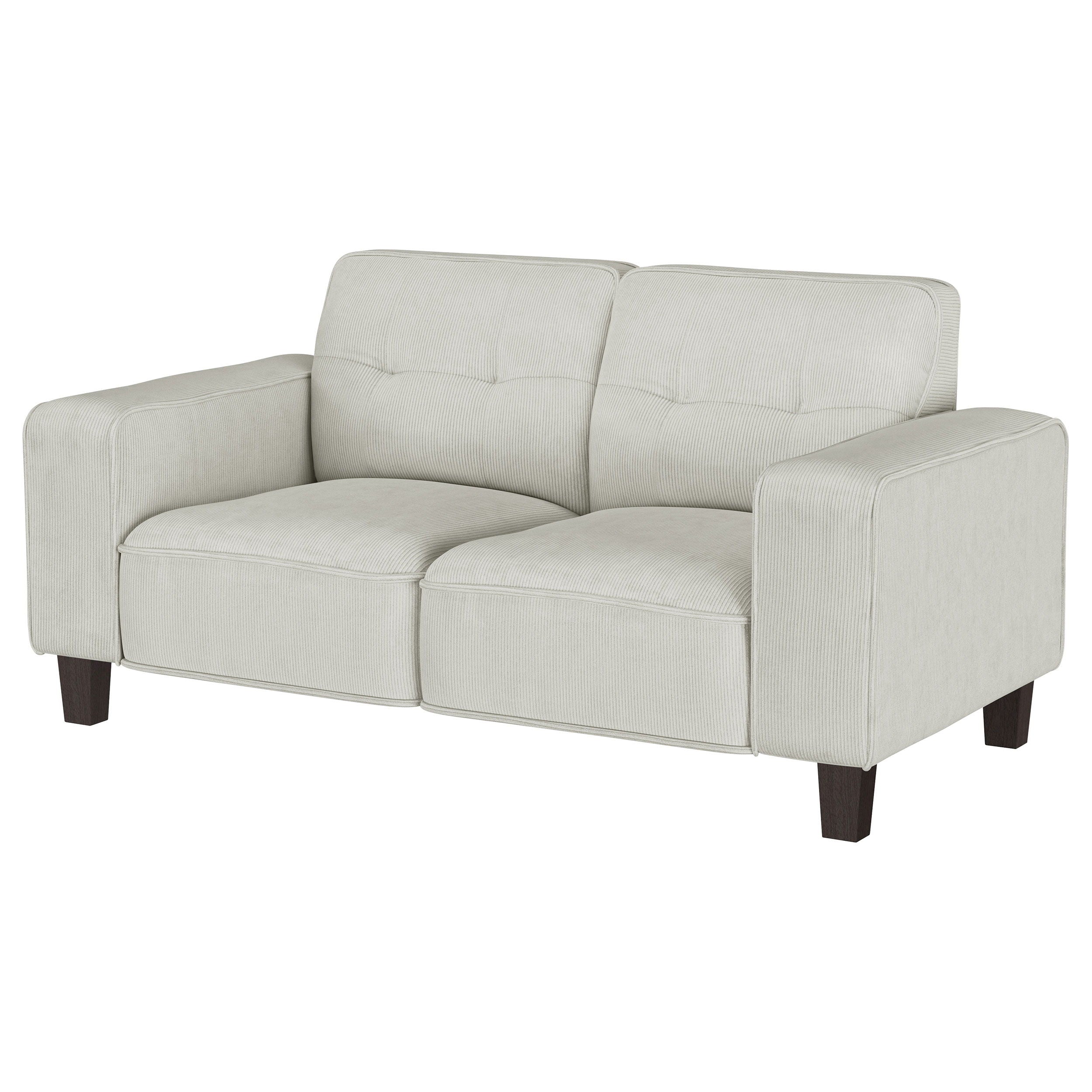 Coaster Fine Furniture Deerhurst - Upholstered Track Arm Tufted Loveseat - Greige | Meri Furniture