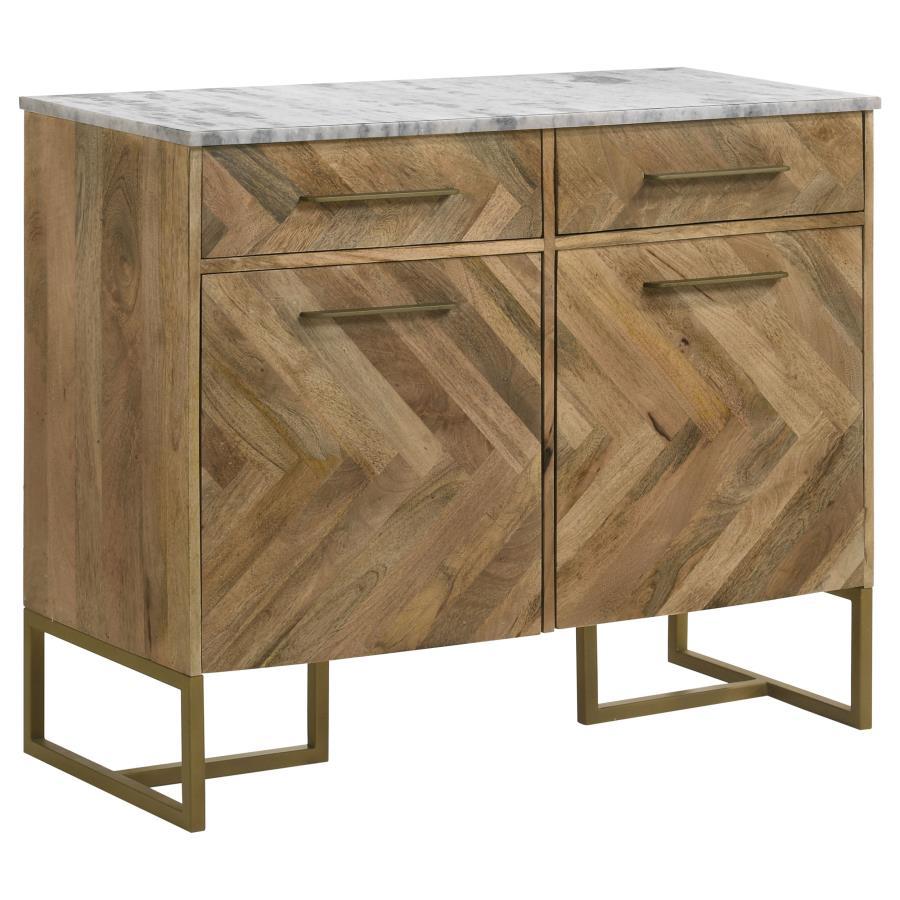 Coaster Fine Furniture Keaton - Marble Top Herringbone Accent Cabinet | Meri Furniture