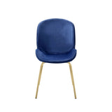 KD, Side Chair (High Back) • Stationary Seat: Standard Dining Height • Padded SEAT & BACK: Velvet (Solid Pattern) • NO Apron • Padded Backrest: Wingback Style • Seat Construction: Wood+Foam (Molding) • Metal Spindle Leg: Nickel Finish • Armless