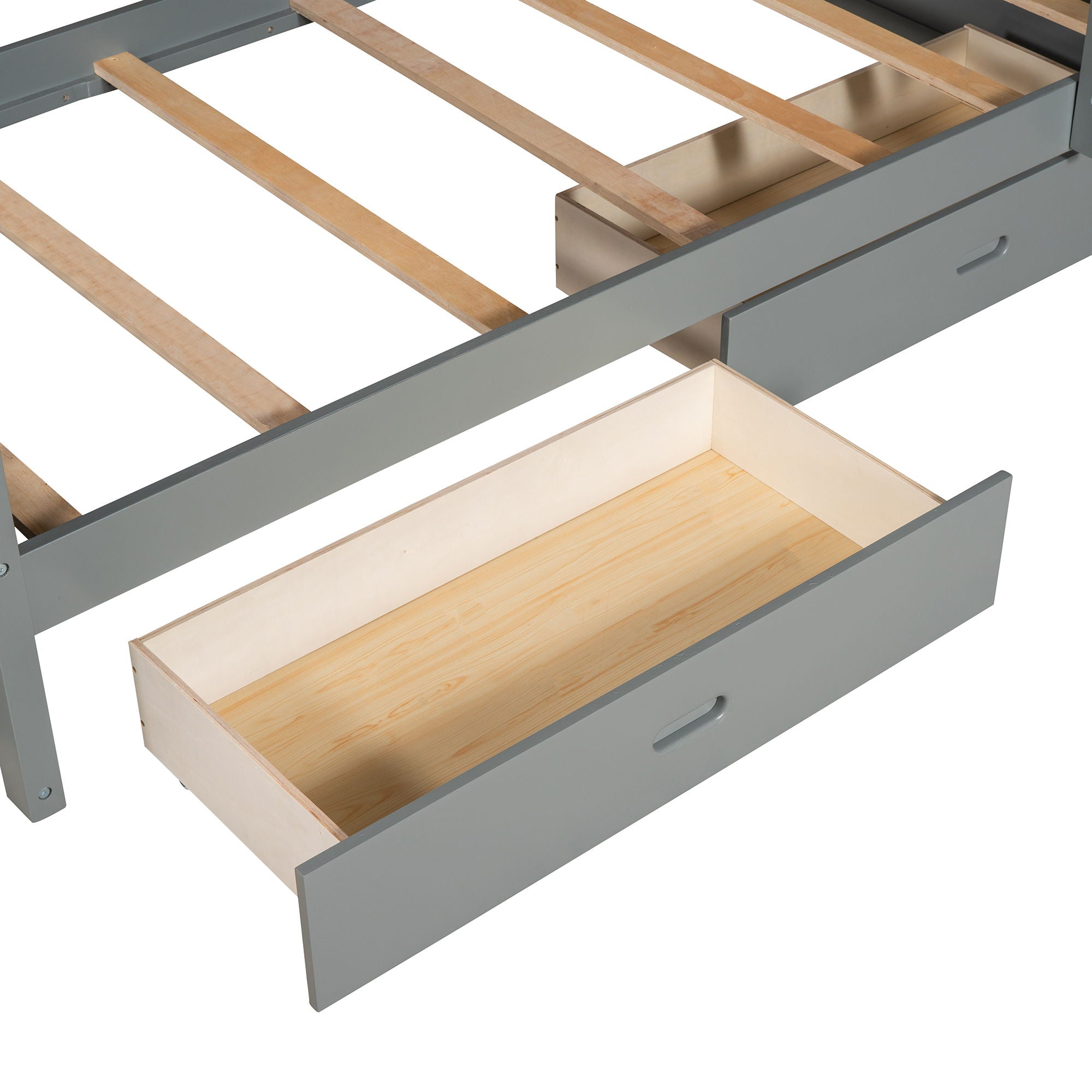 Bunk Bed With Ladders And 2 Storage Drawers