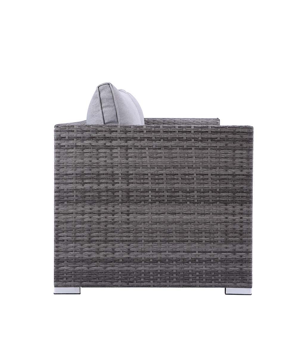 ACME Sheffield - Patio Set - Gray Fabric & Gray Finish | Meri Furniture