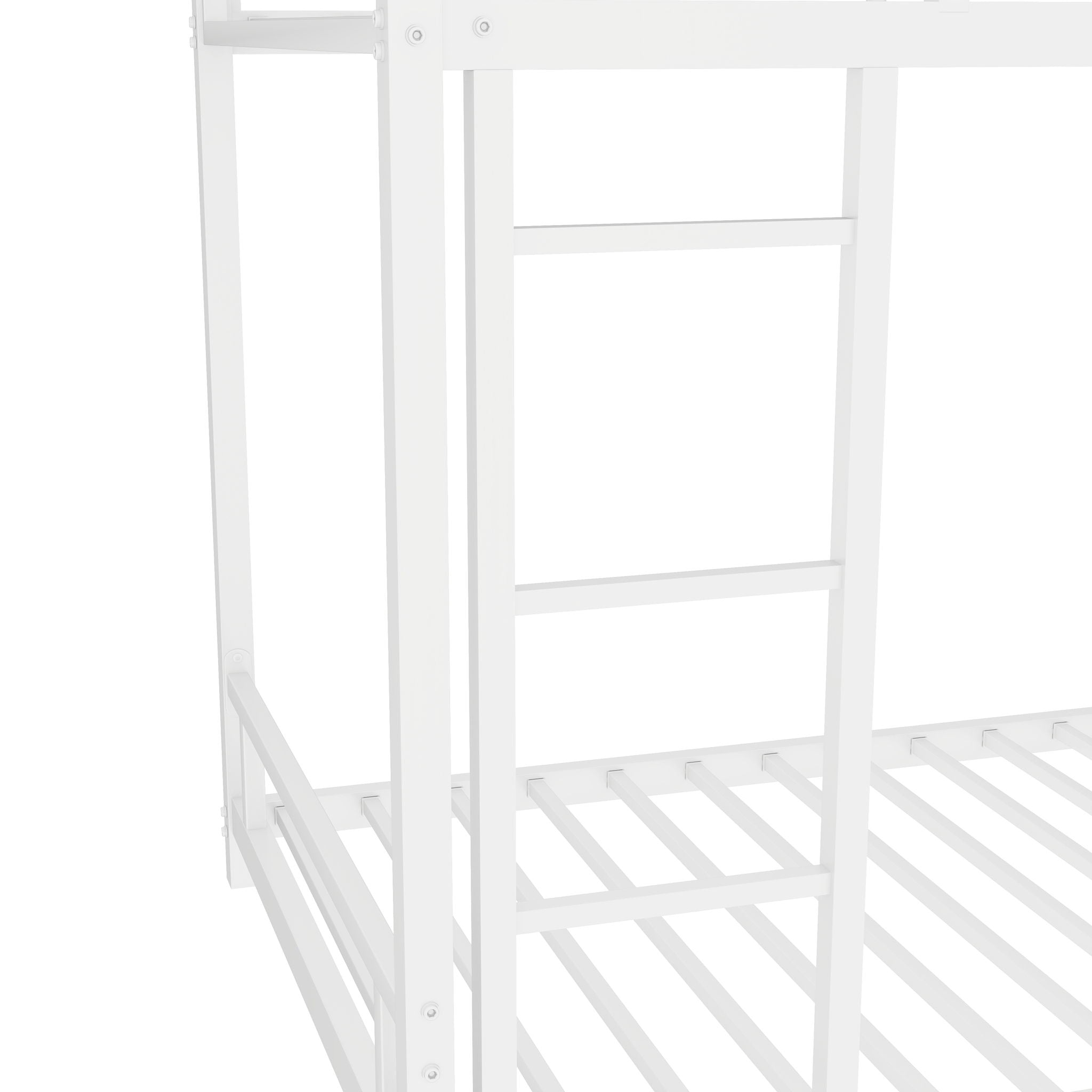 Bunk Bed With Noise Reduction And Safety Guardrail