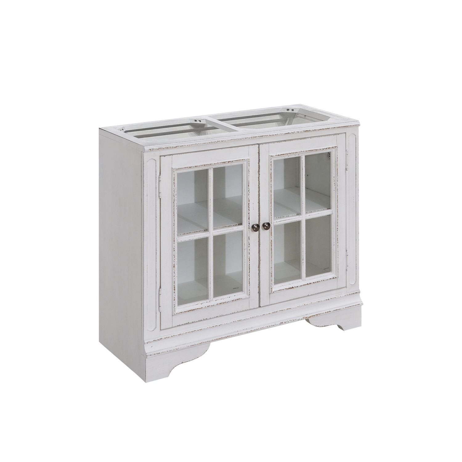 Magnolia Manor - Bunching Display Cabinet Base - Antique White
