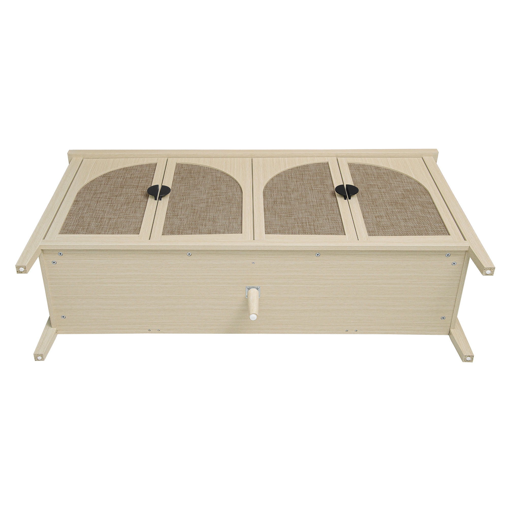 Rattan 4 Door Cabinet, Suitable For Bedroom - Natural