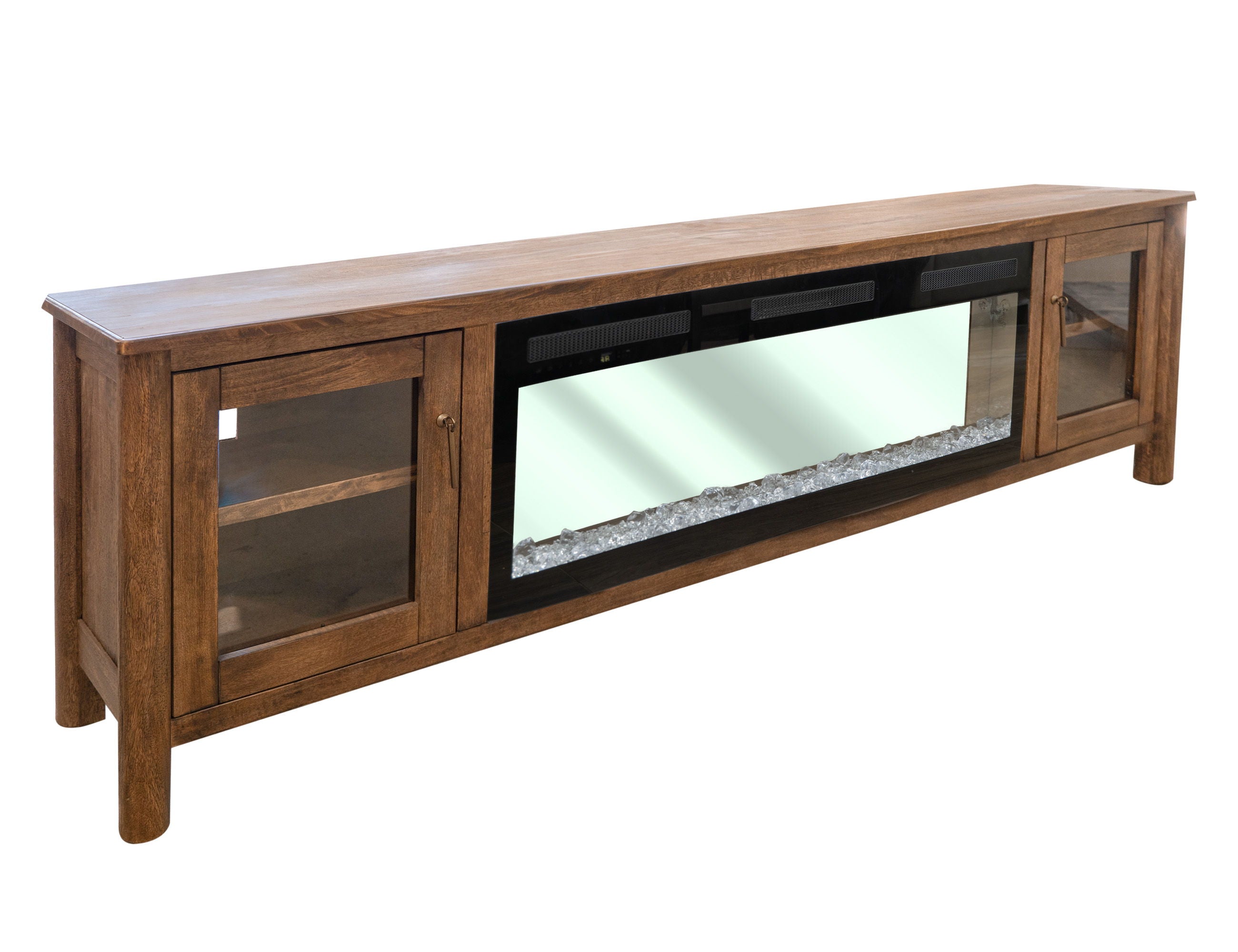International Furniture Direct Olimpia - Electric Fireplace - Light Brown | Meri Furniture