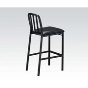 Jodie - Bar Chair Set of 2) - Black Synthetic Leather & Antique Black