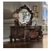 ACME The Versailles mirror gives your bedroom all the grandeur of royal style. This mirror has a substantial silhouette and is adorned with such old-world details, carved medallions, and shaped moldings. This mirror is the perfect addition to any bedroom.