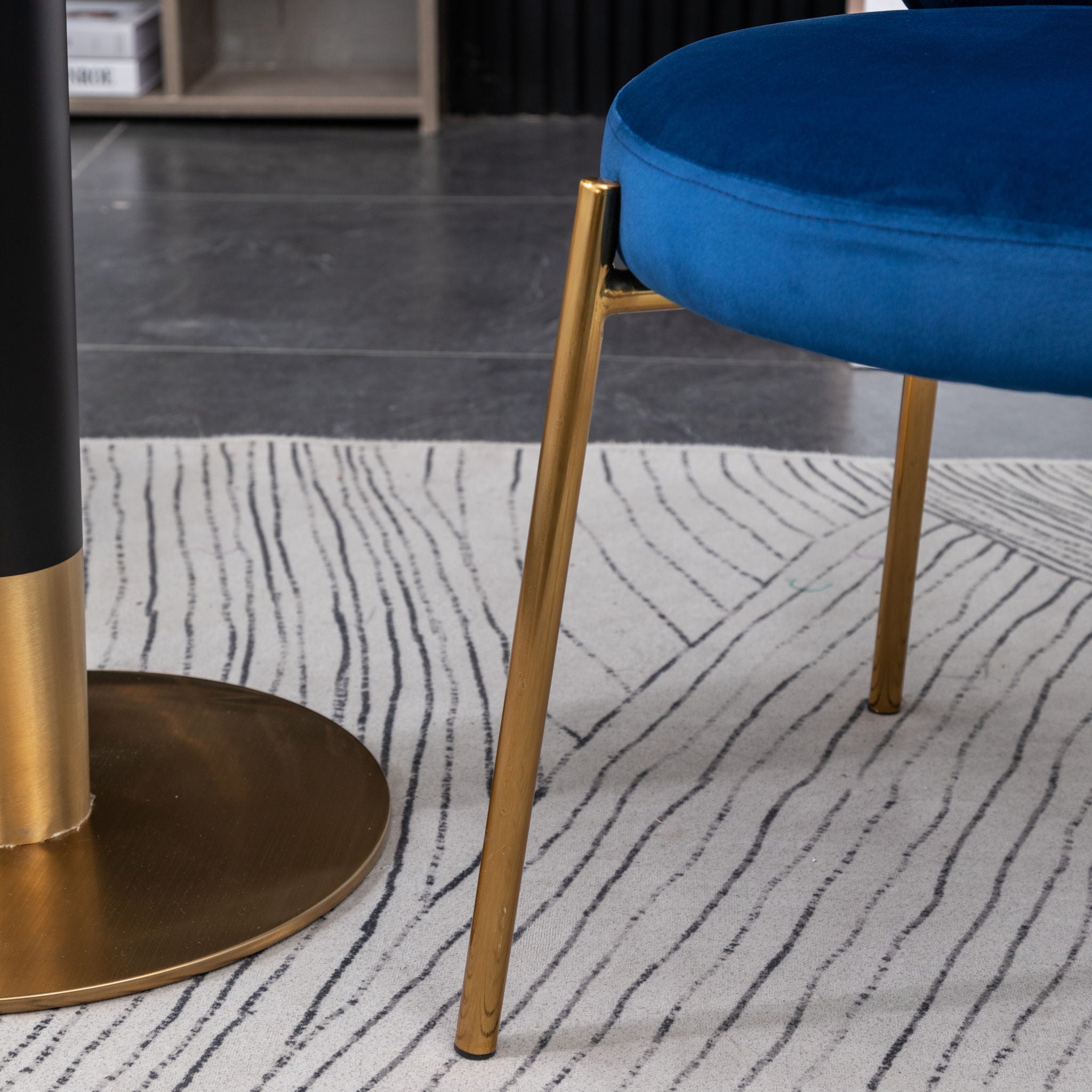 Amoa - Contemporary Velvet Upholstery Dining Chair - Blue