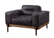 ACME Silchester - Chair - Antique Ebony Top Grain Leather | Meri Furniture