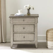 Liberty Furniture Ivy Hollow - 3 Drawer Nightstand With Charging Station - White | Meri Furniture