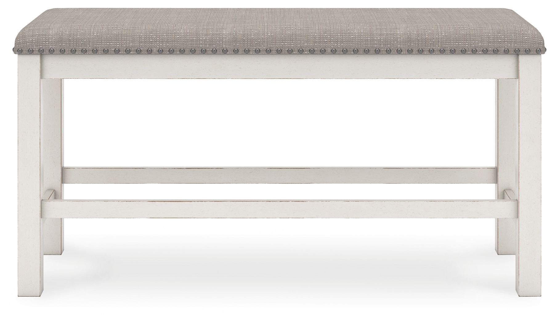 Signature Design by Ashley® Robbinsdale - Antique White - Dbl Counter Height Upholstered Dining Bench | Meri Furniture